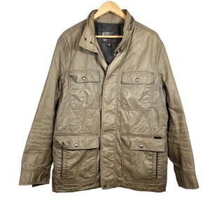Coach Brown Waxed Field Hooded Jacket Medium 21x30 Preowned